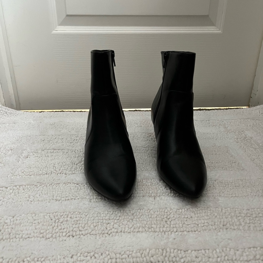 Elegant Black Ankle kitten heel Booties